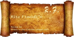 Ritz Flavián névjegykártya